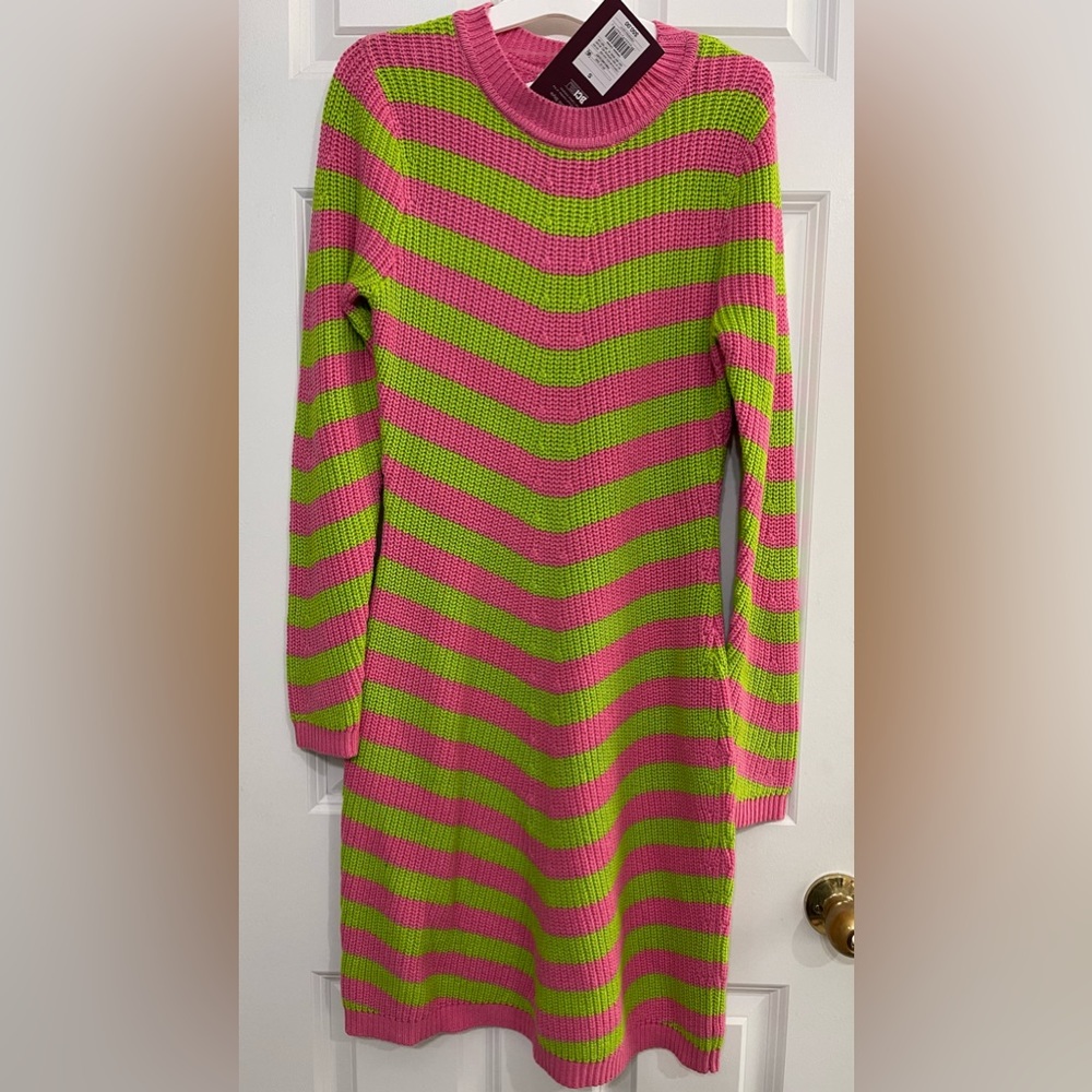 NWT $50 Victor Glemaud Women’s Striped Sweater Dress, Small